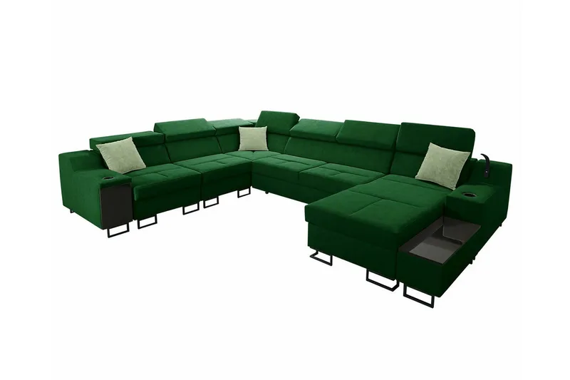 Galbally 5-sits Hörnsoffa NO_BRAND Dark green