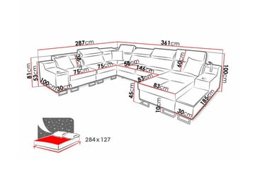 Galbally 5-sits Hörnsoffa - Möbler - Vardagsrum - Bäddsoffor - Hörnbäddsoffa