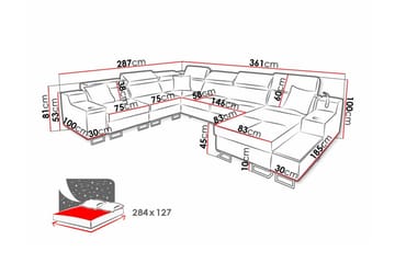 Galbally 5-sits Hörnsoffa - Möbler - Vardagsrum - Bäddsoffor - Hörnbäddsoffa