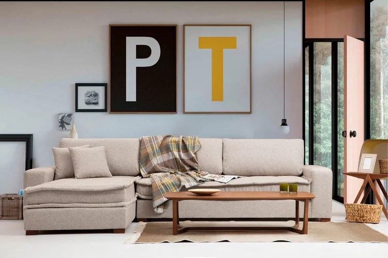 Gladfield Divansoffa 3-sits - Beige - Möbler - Vardagsrum - Soffor - Hörnsoffor