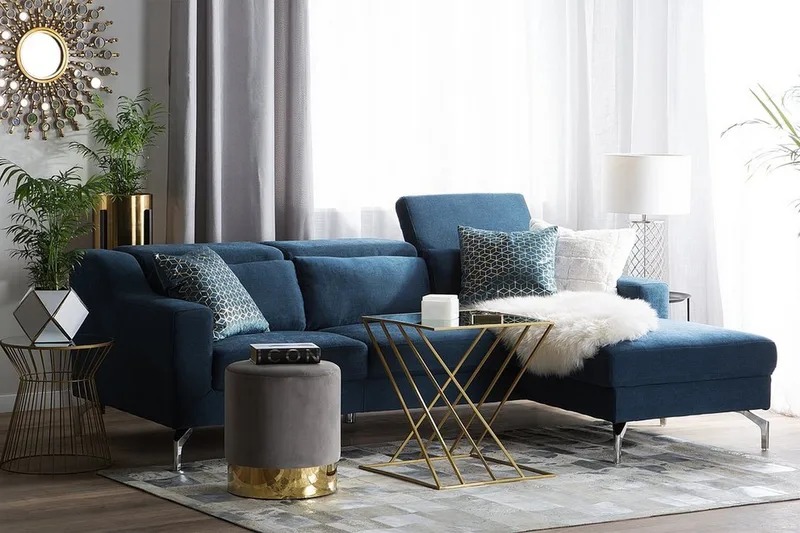 Glosli Hörnsoffa 220 cm, Blå