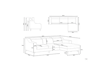 Glosli Hörnsoffa 220 cm - Blå - Möbler - Vardagsrum - Soffor - Hörnsoffor