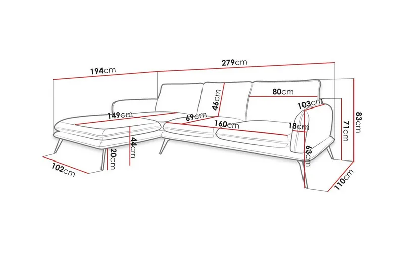 Graystone 3-sits Hörnsoffa Dark blue - Möbler - Vardagsrum - Soffor - Hörnsoffor
