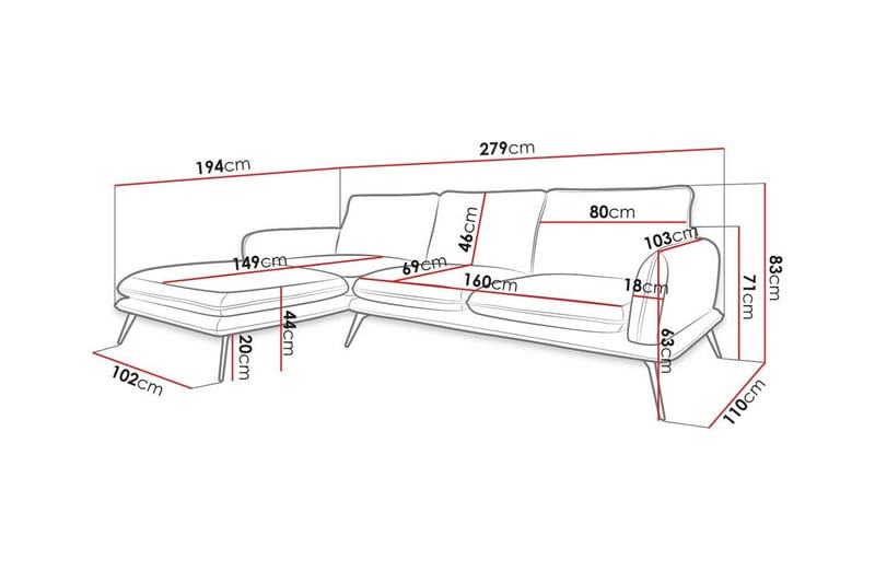 Graystone 3-sits Hörnsoffa Yellow - Möbler - Vardagsrum - Soffor - Hörnsoffor