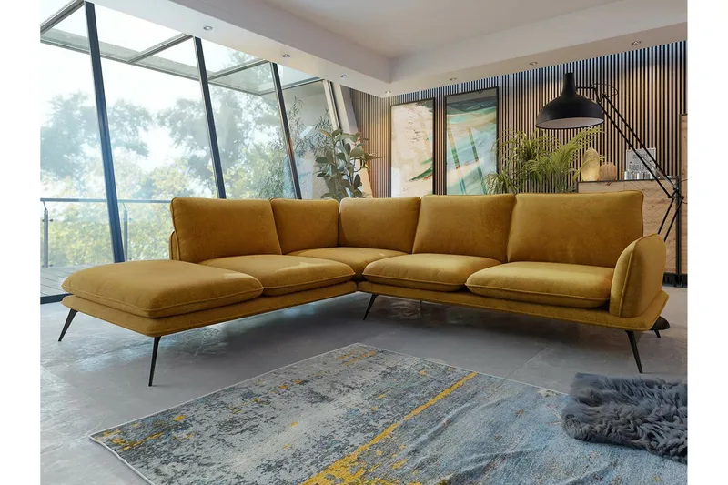 Graystone 4-sits Hörnsoffa Dark yellow - Möbler - Vardagsrum - Soffor - Hörnsoffor