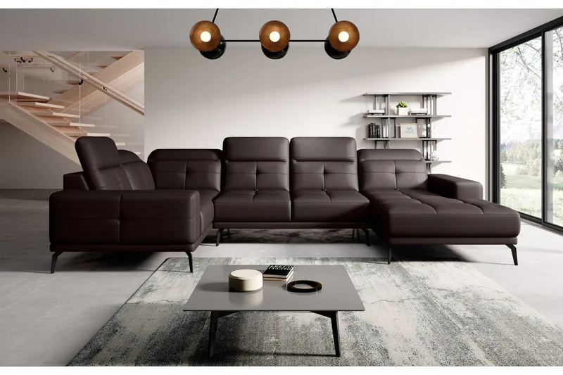 Hagglund Hörnsoffa m. Divan, Brun