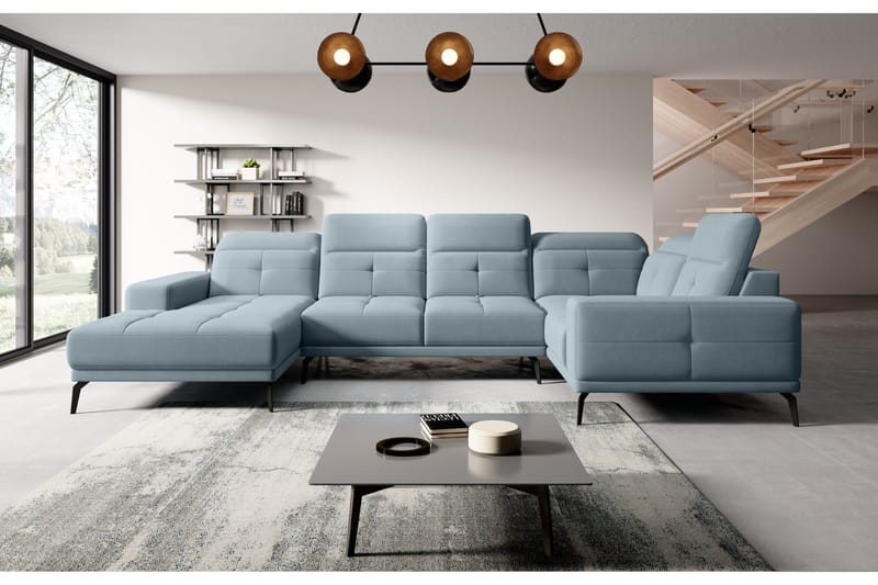 Hagglund Hörnsoffa m. Divan - Ljusblå - Möbler - Vardagsrum - Soffor - Hörnsoffor