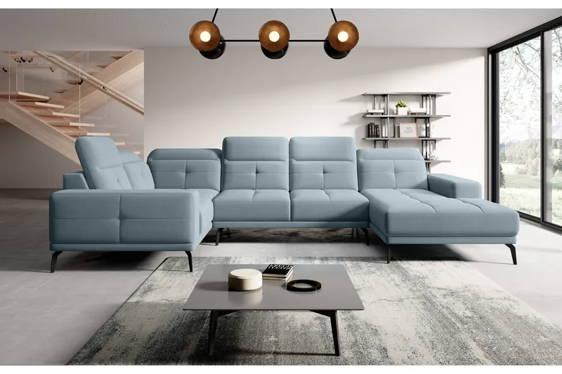 Hagglund Hörnsoffa m. Divan - Ljusblå - Möbler - Vardagsrum - Soffor - Hörnsoffor