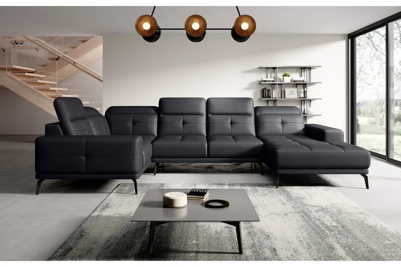 Hagglund Hörnsoffa m. Divan, Svart