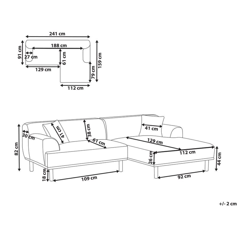 Hörnsoffa Holt - Vit, brun/Bouclé - Möbler - Vardagsrum - Soffor - Hörnsoffor