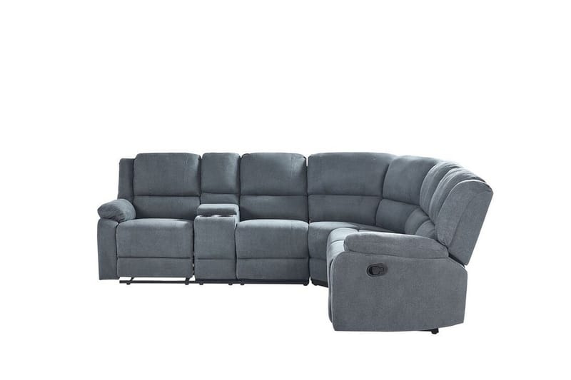 Hörnsoffa 5-sits justerbar grå ROKKE - Grå - Möbler - Vardagsrum - Soffor - Reclinersoffor & Biosoffor