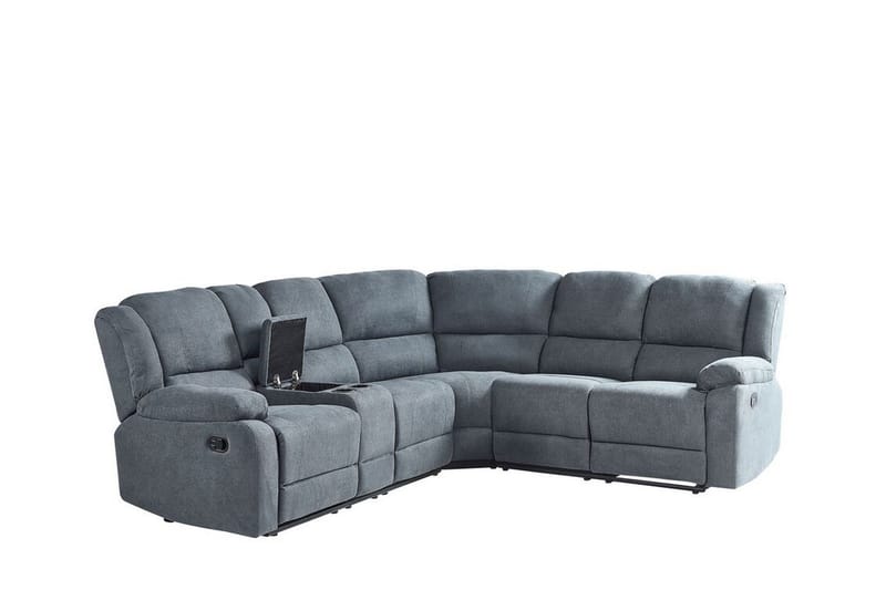 Hörnsoffa 5-sits justerbar grå ROKKE - Grå - Möbler - Vardagsrum - Soffor - Reclinersoffor & Biosoffor