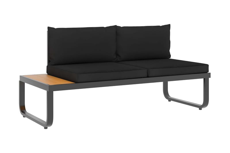 Hörnsoffa Utomhus set med dynor 5 delar aluminium och WPC - Grå - Utemöbler - Utesoffor & bänkar - Loungesoffa