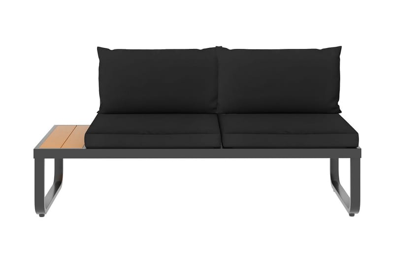 Hörnsoffa Utomhus set med dynor 5 delar aluminium och WPC - Grå - Utemöbler - Utesoffor & bänkar - Loungesoffa
