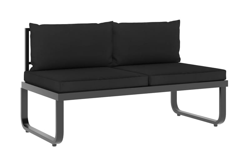 Hörnsoffa Utomhus set med dynor 5 delar aluminium och WPC - Grå - Utemöbler - Utesoffor & bänkar - Loungesoffa