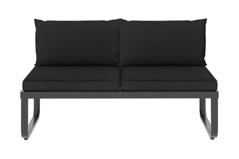 Hörnsoffa Utomhus set med dynor 5 delar aluminium och WPC - Grå - Utemöbler - Utesoffor & bänkar - Loungesoffa
