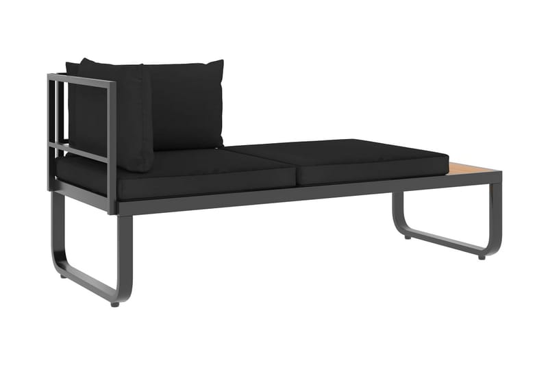 Hörnsoffa Utomhus set med dynor 5 delar aluminium och WPC - Grå - Utemöbler - Utesoffor & bänkar - Loungesoffa