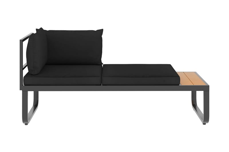 Hörnsoffa Utomhus set med dynor 5 delar aluminium och WPC - Grå - Utemöbler - Utesoffor & bänkar - Loungesoffa