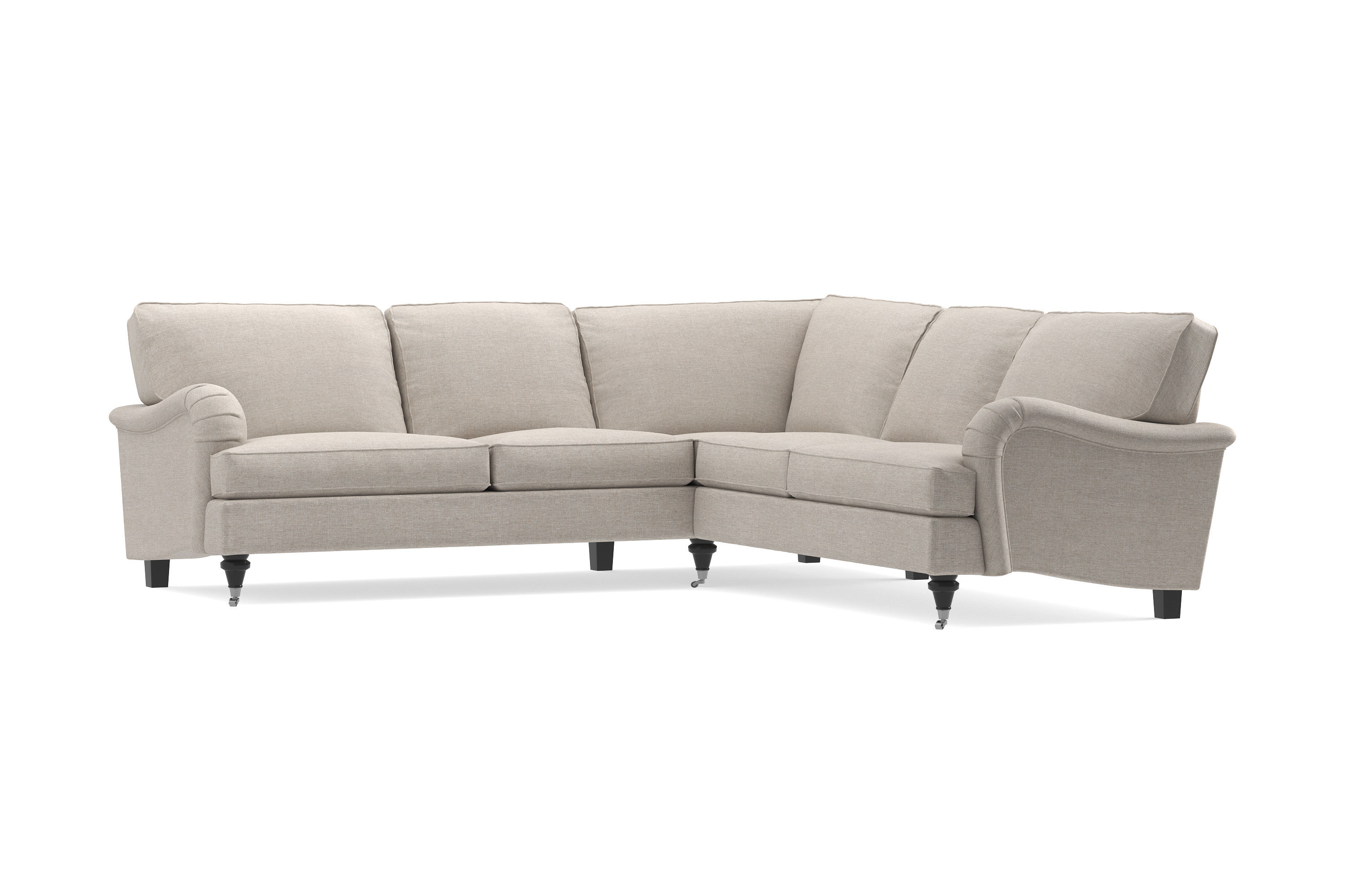 howard classic 6-sits l-formad hörnsoffa i tyg - beige