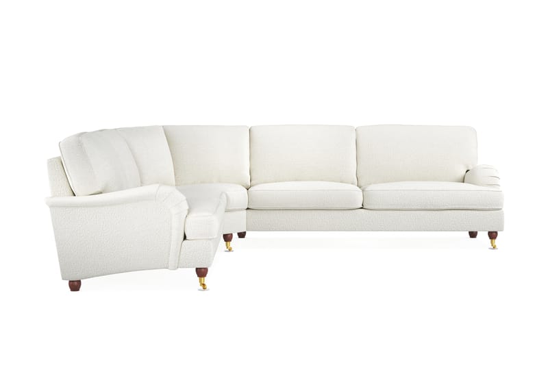 Howard Lyx 6-sits Högervänd L-formad Hörnsoffa i Bouclé - Vit - Möbler - Vardagsrum - Soffor - Hörnsoffor