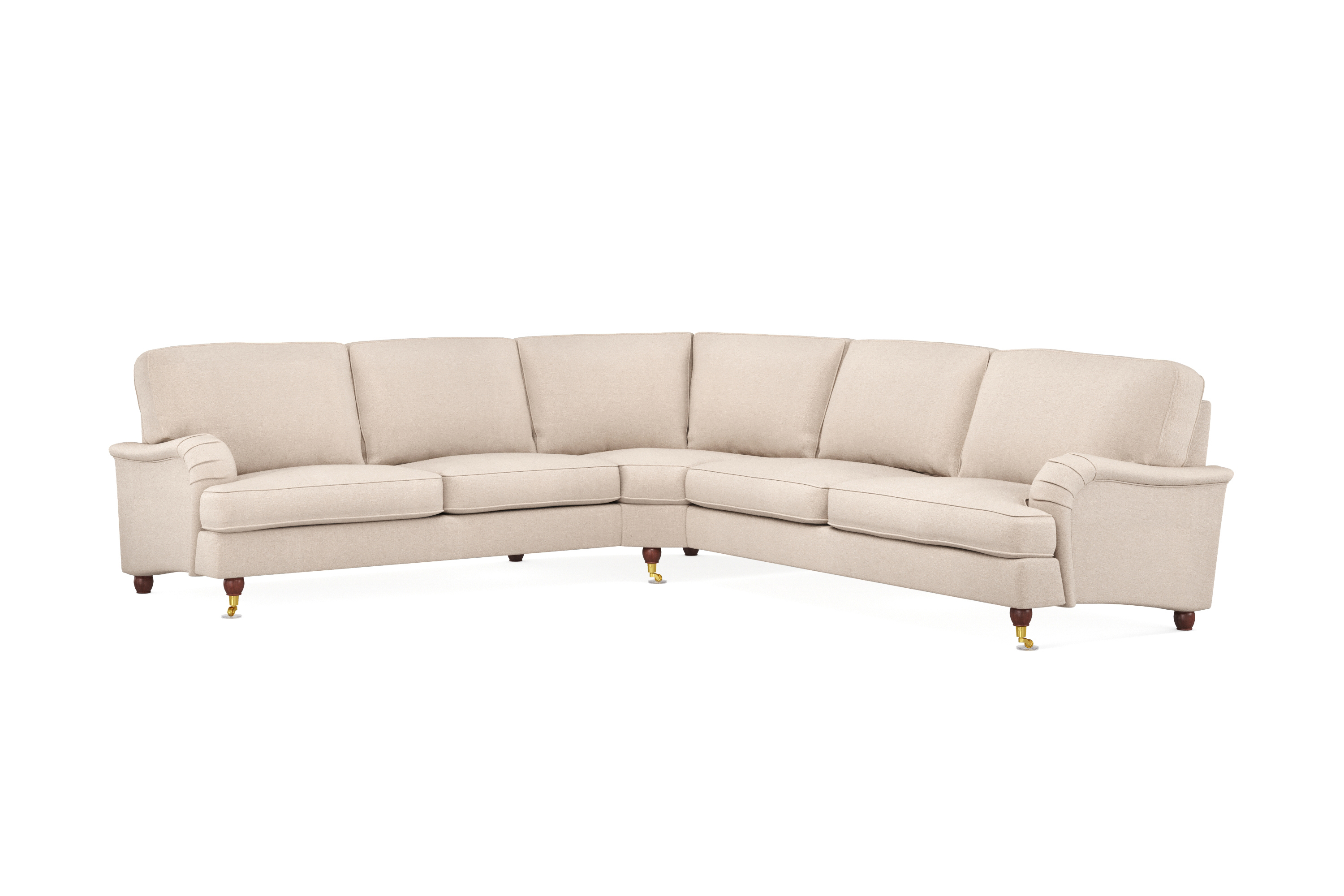 howard lyx 6-sits högervänd l-formad hörnsoffa i tyg - beige