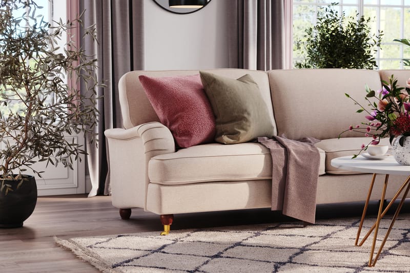 Howard Lyx 6-sits Högervänd L-formad Hörnsoffa i Tyg - Beige - Möbler - Vardagsrum - Soffor - Hörnsoffor