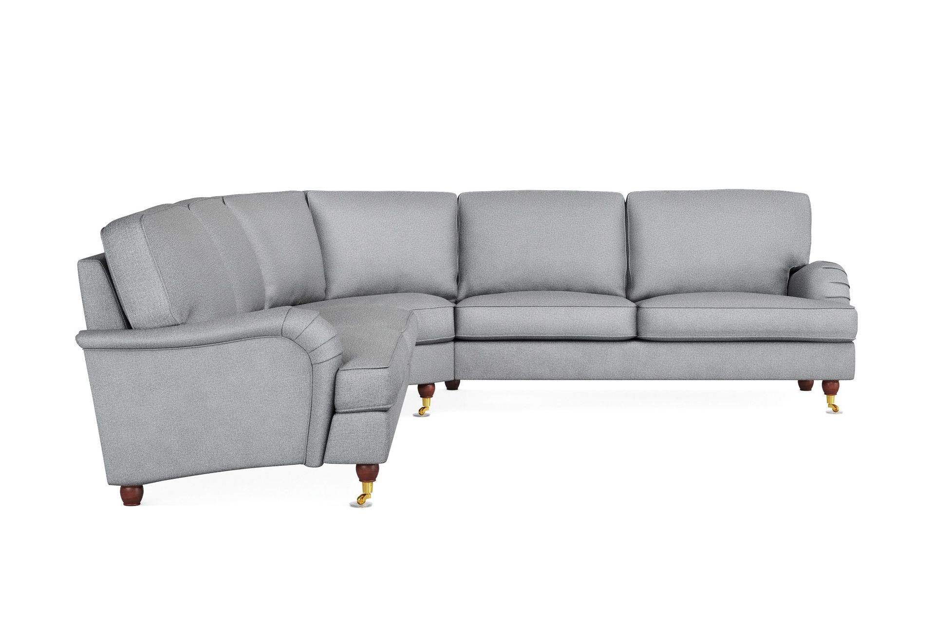 howard lyx 6-sits högervänd l-formad hörnsoffa i tyg - ljusgrå