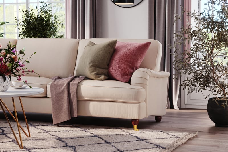 Howard Lyx 6-sits Vänstervänd L-formad Hörnsoffa i Manchester - Beige - Möbler - Vardagsrum - Soffor - Hörnsoffor