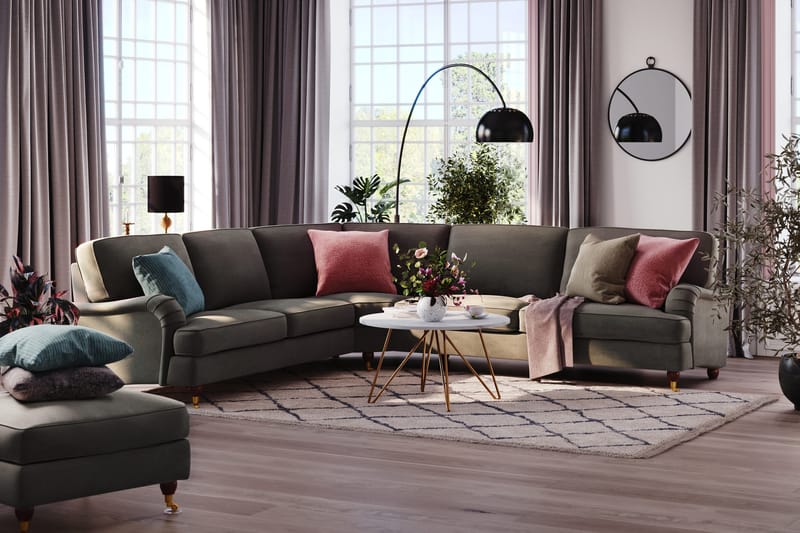 Howard Lyx 6-sits Vänstervänd L-formad Hörnsoffa i Manchester - Mörkgrå - Möbler - Vardagsrum - Soffor - Hörnsoffor