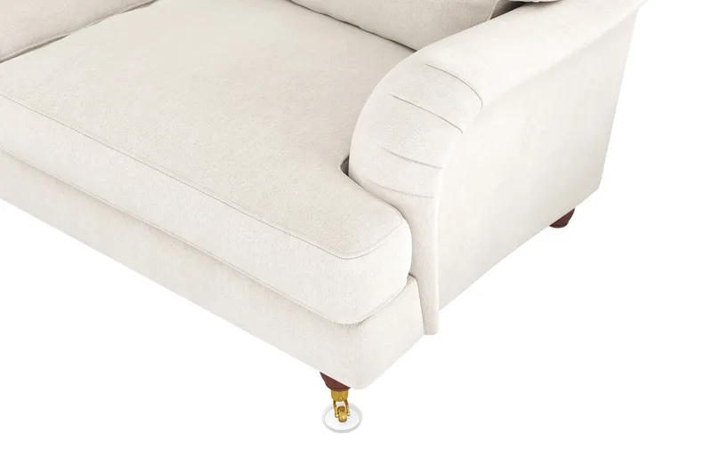 Howard Lyx 6-sits Vänstervänd L-formad Hörnsoffa i Sammet - Krämvit - Möbler - Vardagsrum - Soffor - Hörnsoffor