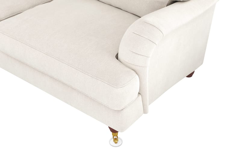 Howard Lyx 6-sits Vänstervänd L-formad Hörnsoffa i Sammet - Krämvit - Möbler - Vardagsrum - Soffor - Hörnsoffor