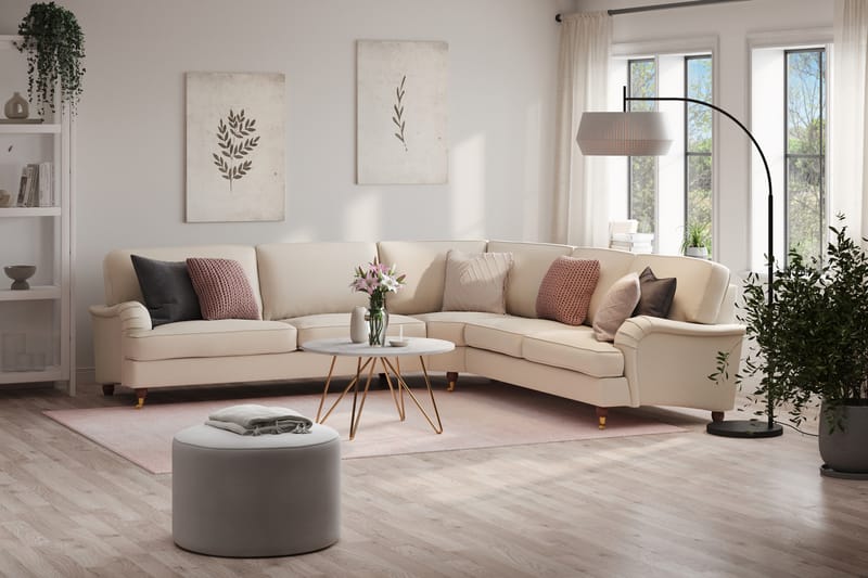 Howard Lyx 6-sits Vänstervänd L-formad Hörnsoffa i Tyg - Beige - Möbler - Vardagsrum - Soffor - Hörnsoffor