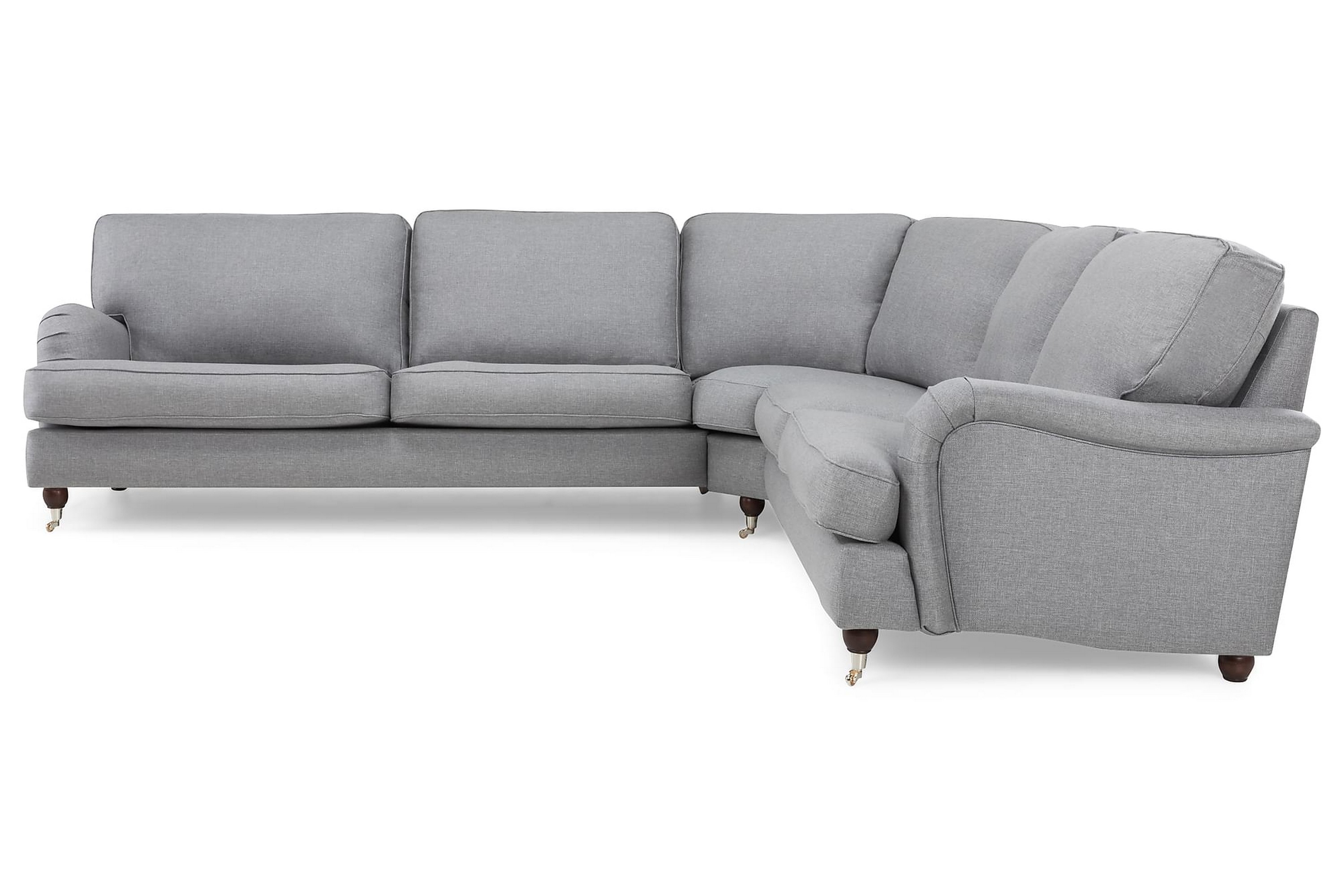 howard lyx 6-sits vänstervänd l-formad hörnsoffa i tyg - ljusgrå