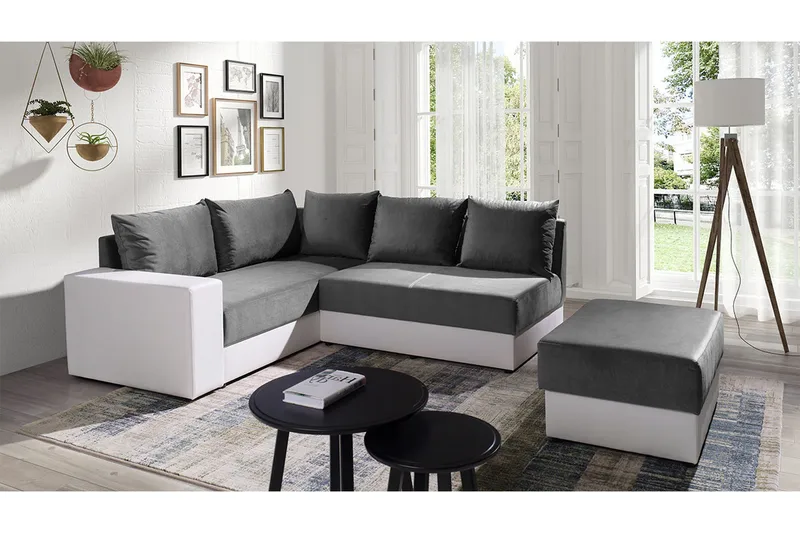 Julissa Hörnsoffa Vänster - Grå/Vit - Möbler - Vardagsrum - Soffor - Hörnsoffor