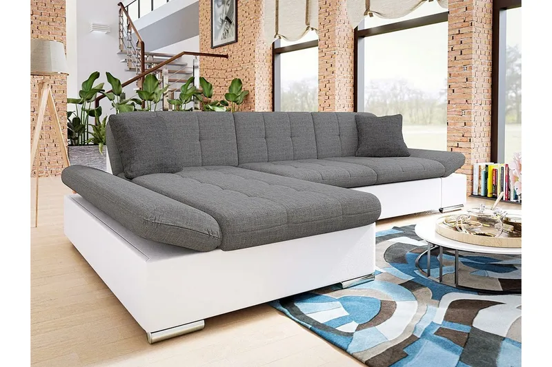 Kintore 3-sits Hörnsoffa Light Grey/White - Möbler - Vardagsrum - Soffor - Hörnsoffor