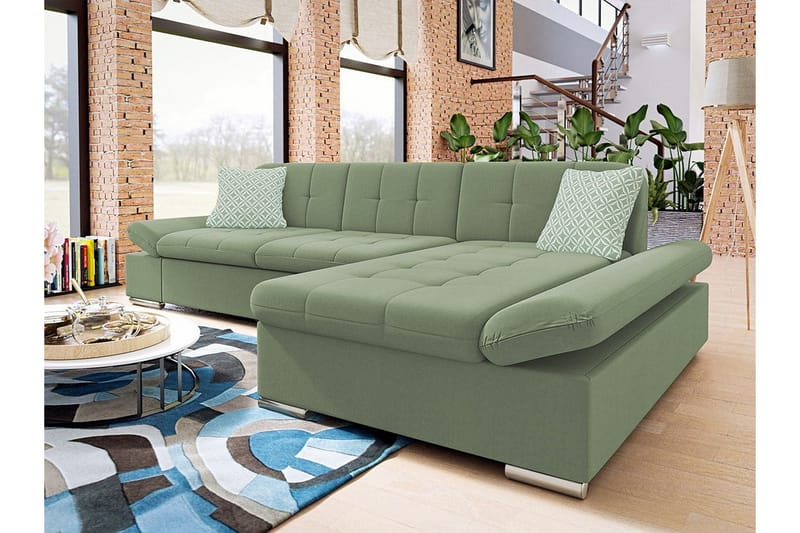 Kintore 3-sits Hörnsoffa NO_BRAND Light green - Möbler - Vardagsrum - Soffor - Divansoffa & schäslong