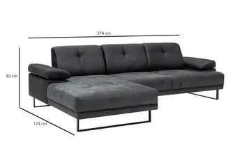 Kitimat Divansoffa 3-sits - Antracit - Möbler - Vardagsrum - Soffor - Divansoffa & schäslong