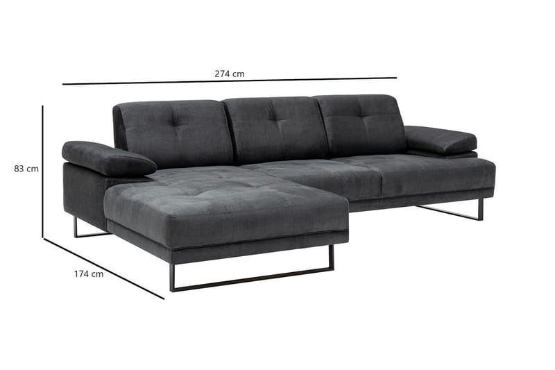 Kitimat Divansoffa 3-sits - Antracit - Möbler - Vardagsrum - Soffor - Divansoffa & schäslong