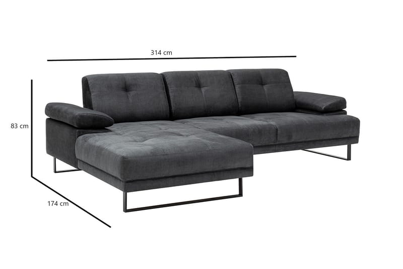 Kitimat Divansoffa 3-sits - Antracit - Möbler - Vardagsrum - Soffor - Hörnsoffor