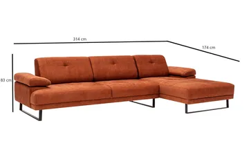 Kitimat Divansoffa 3-sits - Orange - Möbler - Vardagsrum - Soffor - Divansoffa & schäslong