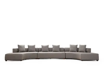 Lasalle Svängd Soffa 6-sits - Grå - Möbler - Vardagsrum - Soffor