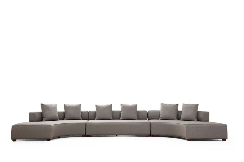 Lasalle Svängd Soffa 6-sits - Grå - Möbler - Vardagsrum - Soffor