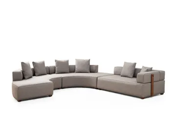 Lasalle Svängd Soffa 6-sits - Grå - Möbler - Vardagsrum - Soffor