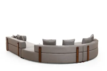 Lasalle Svängd Soffa 6-sits - Grå - Möbler - Vardagsrum - Soffor