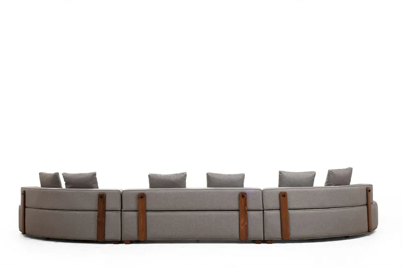 Lasalle Svängd Soffa 6-sits - Grå - Möbler - Vardagsrum - Soffor