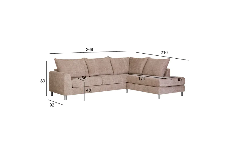 Leila Hörnsoffa med schäslong höger - Möbler - Vardagsrum - Soffor - Hörnsoffor