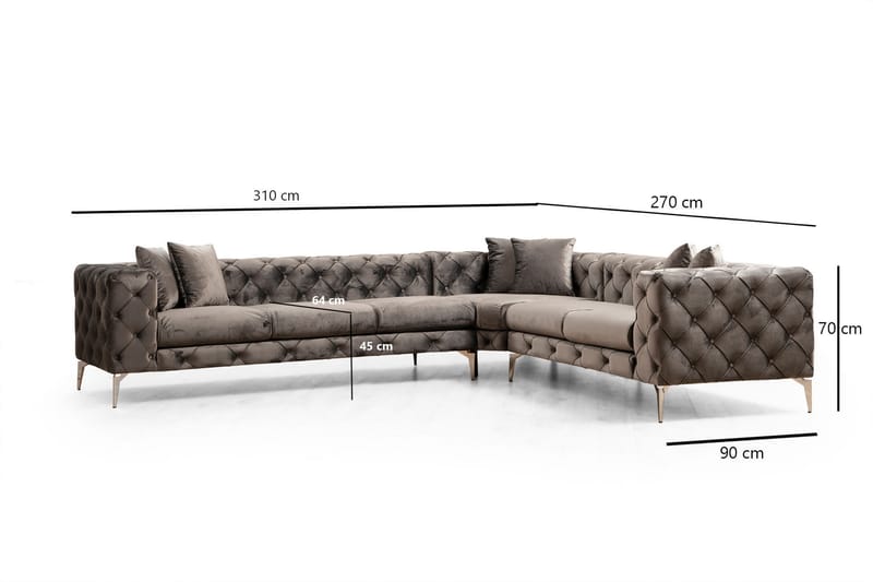 Leithfield Hörnsoffa 6-sits Antracit - Möbler - Vardagsrum - Soffor - Hörnsoffor