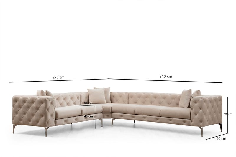 Leithfield Hörnsoffa 6-sits Beige - Möbler - Vardagsrum - Soffor - Hörnsoffor