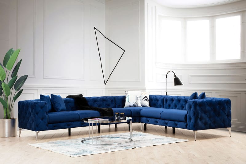 Leithfield Hörnsoffa 6-sits Blå - Möbler - Vardagsrum - Soffor - Hörnsoffor