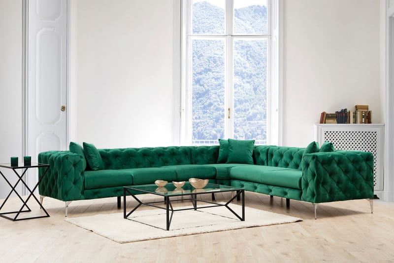 Leithfield Hörnsoffa 6-sits Grön - Möbler - Vardagsrum - Soffor - Hörnsoffor